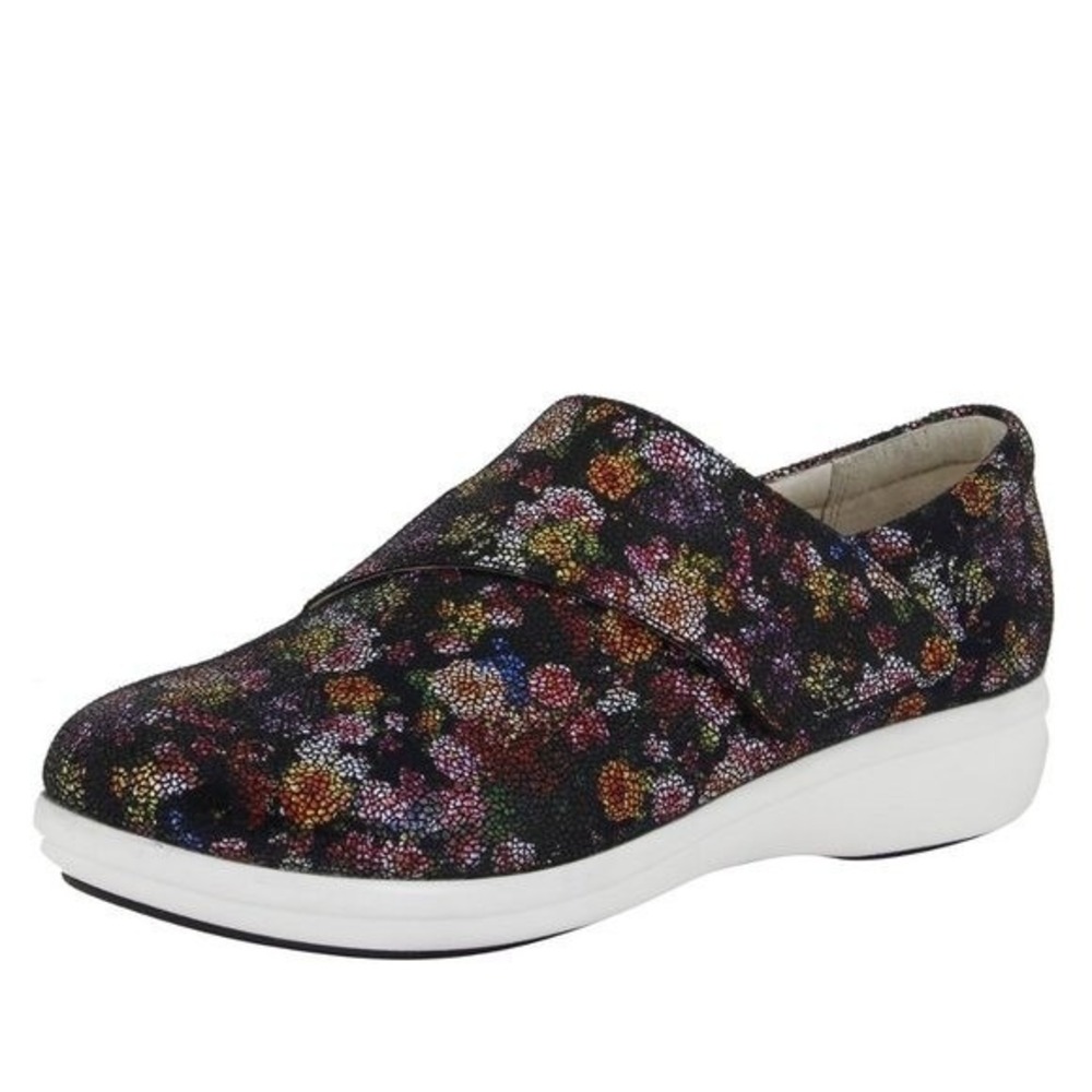 Alegria TRAQ QIN 689 Floral Loafers 40 9.5 10 Slip On Comfort Shoes Leather